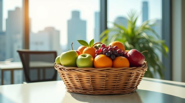 Livraison corbeille de fruits au travail : des snacks sains et gourmands pour vos collègues